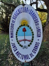 Cartel esmaltado Porcelana Ministerio de Agricultura y Ganadería - Argentina - granja segunda mano  Embacar hacia Mexico