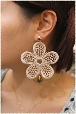 Orecchini pizzi macrame usato  Brescia