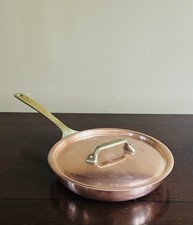 Frigideira de cobre vintage 22 cm com tampa forrada em estanho Alemanha comprar usado  Enviando para Brazil