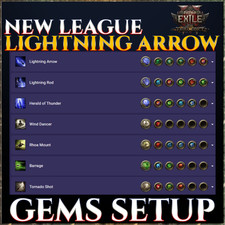 PATH OF EXILE 2 💎LIGHTNING ARROW GEMS SETUP 💎 WSZYSTKIE KLEJNOTY NA RANGER 6LINK na sprzedaż  PL