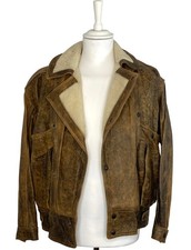 mens tan leather bomber jacket for sale  UK