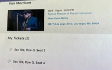 Van morrison concert for sale  Capistrano Beach