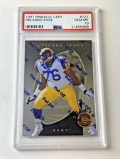 PSA 10 ORLANDO PACE 1997 PINNACLE CERTIFICADO #121 RAMS ROOKIE rc Pop Apenas 24!! comprar usado  Enviando para Brazil