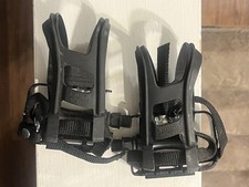 Pedais de bicicleta pretos usados WELLGO M-21 plataforma fixa velocidade única com clipes de dedo do pé comprar usado  Enviando para Brazil