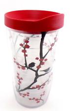 Copo de viagem Tervis 16 oz flor de cerejeira transparente com tampa vermelha feito nos EUA comprar usado  Enviando para Brazil