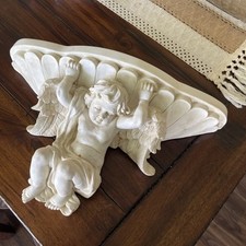 Prateleira de parede vintage grande resina anjos querubins com marfim 17 L 4 de largura comprar usado  Enviando para Brazil