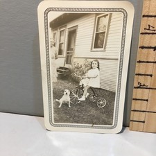 Usado, Foto vintage anos 40 boneca triciclo menina fofa cachorro t2 comprar usado  Enviando para Brazil