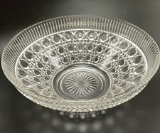 Tigela de servir vintage Indiana Glass Windsor “Button & Cane” 10,5” vidro prensado transparente, usado comprar usado  Enviando para Brazil