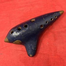 Ocarina Viena Áustria cerâmica 11 furos batata 6C flauta ouro azul música vintage comprar usado  Enviando para Brazil
