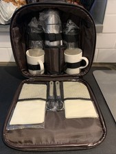Xícaras de café e garrafas térmicas com recipientes de creme e açúcar. Pacote de viagem comprar usado  Enviando para Brazil