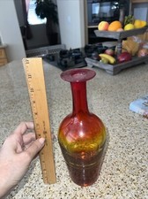 Usado, Vaso de tangerina moderno vintage BLENKO vidro meados do século comprar usado  Enviando para Brazil