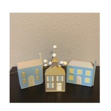 Conjunto de 3 pequenas casas de madeira, blocos de madeira comprar usado  Enviando para Brazil