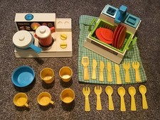 Usado, Conjunto Vintage Fisher Price Pia 918 & Forno 919 com Acessórios Boa Forma comprar usado  Enviando para Brazil