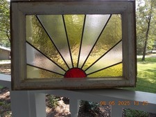 Janela inglesa Art Deco Sunburst com chumbo 20" X 16 1/4" 0 S&H adicionada comprar usado  Enviando para Brazil