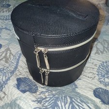Bolsa de maquiagem cosmética Lancome redonda estojo de trem 2 compartimentos com zíper e espelho comprar usado  Enviando para Brazil