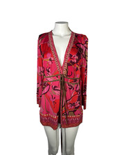 Usado, Camiseta JOSEPH tamanho L seda rosa gravata frontal design floral manga longa gola V comprar usado  Enviando para Brazil
