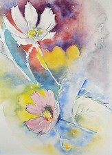 Original watercolour flower for sale  WIRRAL