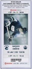 Ingresso Canucks Oilers Ryan Kesler HAT TRICK Sedin 2 gols 600th Point 1/7/2011 comprar usado  Enviando para Brazil
