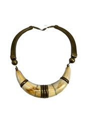 Gargantilha vintage de colar de ossos reais joia madeira traseira comprar usado  Enviando para Brazil