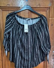 Shoulder pinstriped top for sale  BOLTON