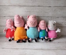 Conjunto oficial de pelúcia Peppa Pig Family 5 peças brinquedos de pelúcia completos mamãe papai George, usado comprar usado  Enviando para Brazil