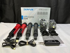 Sistema de microfone sem fio portátil recarregável Zerfun D240 preto vermelho 2.4GHz, usado comprar usado  Enviando para Brazil