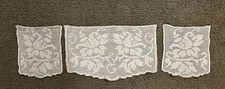 Vintage lindo conjunto de 3 cadeiras de malha antimacassar à mão costas e braços flores, usado comprar usado  Enviando para Brazil