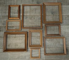Lote de 9 molduras de madeira vintage galeria arte de parede decoração casa de campo núcleo eco op, usado comprar usado  Enviando para Brazil
