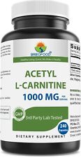 Brieofood acetil L-carnitina 1000 mg por porção - 240 cápsulas. Sem glúten, usado comprar usado  Enviando para Brazil
