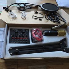 **JUEGO DE MICRÓFONO CONDENSADOR PROFESIONAL BM-800 - INCLUYE TARJETA DE SONIDO EN VIVO** segunda mano  Embacar hacia Mexico