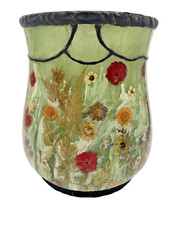 Cesto de lixo vintage Fresh Fields verde prensado flores acrílico lucite lixeira comprar usado  Enviando para Brazil