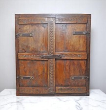 Janela decorativa de parede antiga de madeira com moldura original antiga feita à mão comprar usado  Enviando para Brazil
