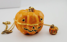 Kirks Folly caixa de bugigangas de abóbora com colar correspondente tom dourado HALLOWEEN #16 comprar usado  Enviando para Brazil