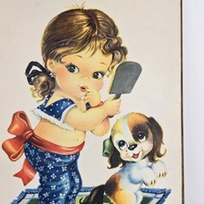 Usado, Quadro M Niubo S menina e cachorro pendurado na parede litograma laminado kitsch fofo  comprar usado  Enviando para Brazil