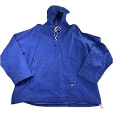 Usado, Jaqueta polo esportiva vintage Ralph Lauren masculina grande azul Anorak anos 90 com cadarço com capuz comprar usado  Enviando para Brazil