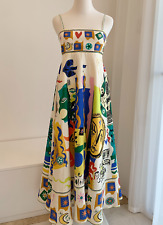  Vestido Feminino Alemais Floral Novo Decote Quadrado Halter Comprimento Médio Feminino comprar usado  Enviando para Brazil