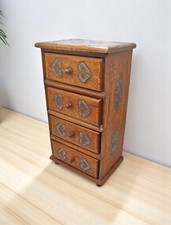 Mini cômoda de madeira vintage armazenamento de joias original antiga feita à mão comprar usado  Enviando para Brazil