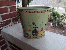 VINTAGE J.V. REED & CO BALDE DE LIXO DE METAL FEITO NOS EUA HOLANDÊS AMISH, usado comprar usado  Enviando para Brazil
