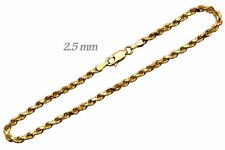 Colar de corrente de ouro amarelo 14k sólido corda 2,5 mm masculino feminino tamanho 16"-30" comprar usado  Enviando para Brazil