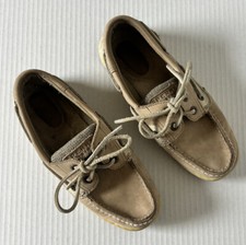 Sapatos de barco Sperry Top Sider couro feminino EUA tamanho 5 M bronzeado sem marcação comprar usado  Enviando para Brazil