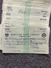 Bank cheques 60s for sale  NORTHALLERTON