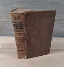 1729 NEW TESTAMENT french PARIS antique LEATHER old na sprzedaż  Wysyłka do Poland