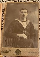 Foto CDV antiga muito rara marinheiro por Edward Grech Cumbo de Valletta Malta comprar usado  Enviando para Brazil