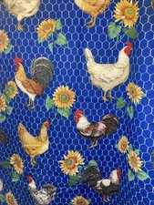 Fio de galinha e galinha vintage Sharon Kessler em tecido de algodão azul por jarda comprar usado  Enviando para Brazil
