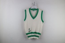 Colete suéter vintage anos 70 streetwear feminino listrado barco náutico âncora malha EUA comprar usado  Enviando para Brazil