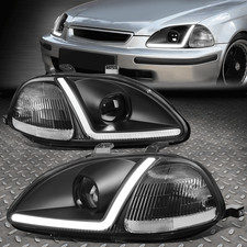 [LED DRL]PARA 96-98 HONDA CIVIC CARCAÇA PRETA FARÓIS PROJETORES DE CANTO TRANSPARENTE comprar usado  Enviando para Brazil