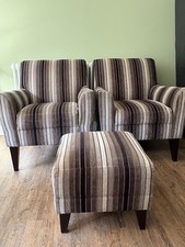 Stripy arm chairs for sale  NEWBURY