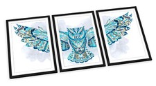 Owl bird watercolour for sale  UK