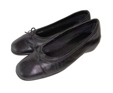 M&S Footglove Leather Shoes, Ballerina/Slip-ons Black Size 7.5 Wide for sale  CAMBRIDGE