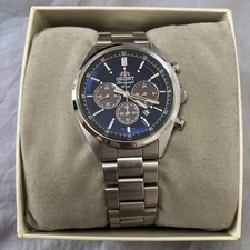 Relógio cronógrafo Orient MV000HTX azul escuro aço inoxidável usado, usado comprar usado  Enviando para Brazil